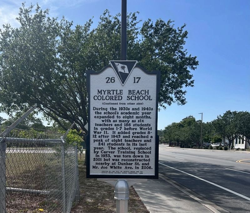 Myrtle Beach Colored School Marker. Click for full size. Myrtle Beach Colored School Marker image. Click for full size.