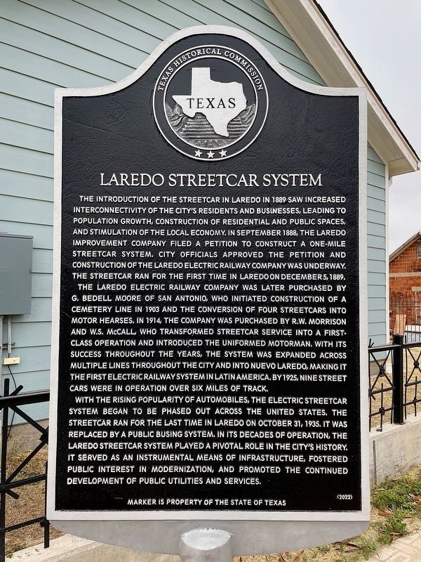 Laredo Streetcar System Marker image. Click for full size.