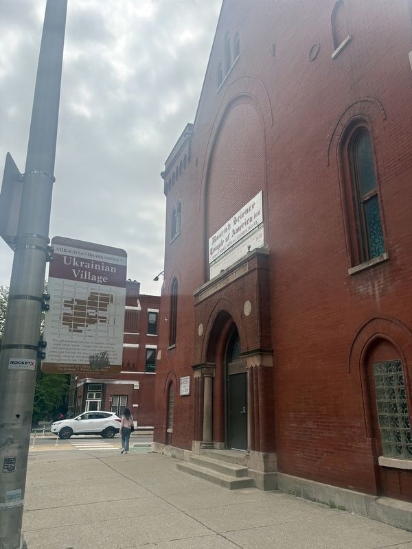 Ukrainian Village Marker in front of the Moorish Science Temple. Click for full size. Ukrainian Village Marker in front of the Moorish Science Temple image. Click for full size.