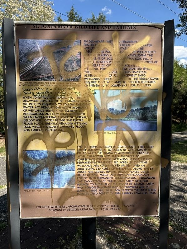 St. Jones River Wild Life and Habitats Marker. Click for full size. St. Jones River Wild Life and Habitats Marker image. Click for full size.