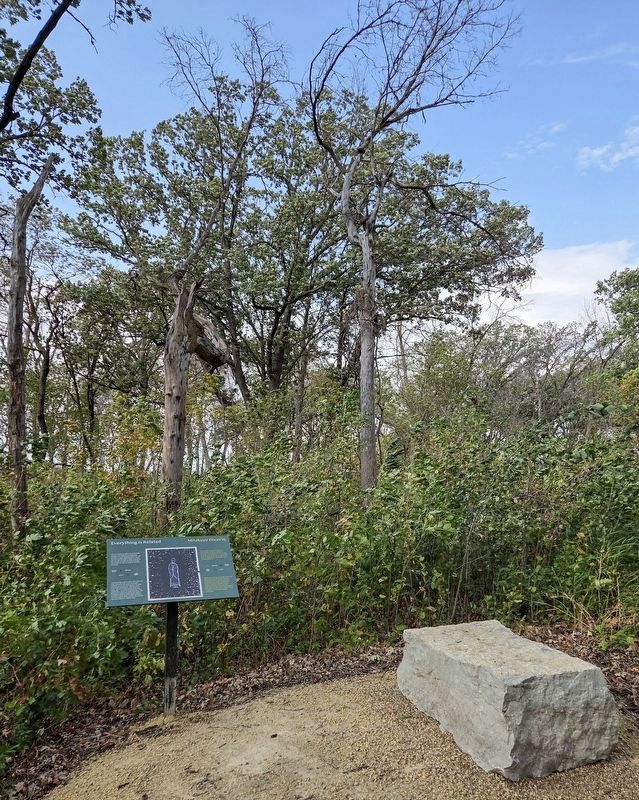 Everything is Related/Mitakuye Owas'iŋ Marker at the Grand Meadow Chert Quarry. Click for full size. Everything is Related/Mitakuye Owas'iŋ Marker at the Grand Meadow Chert Quarry image. Click for full size.