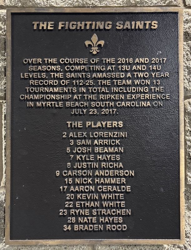 The Fighting Saints Marker. Click for full size. The Fighting Saints Marker image. Click for full size.