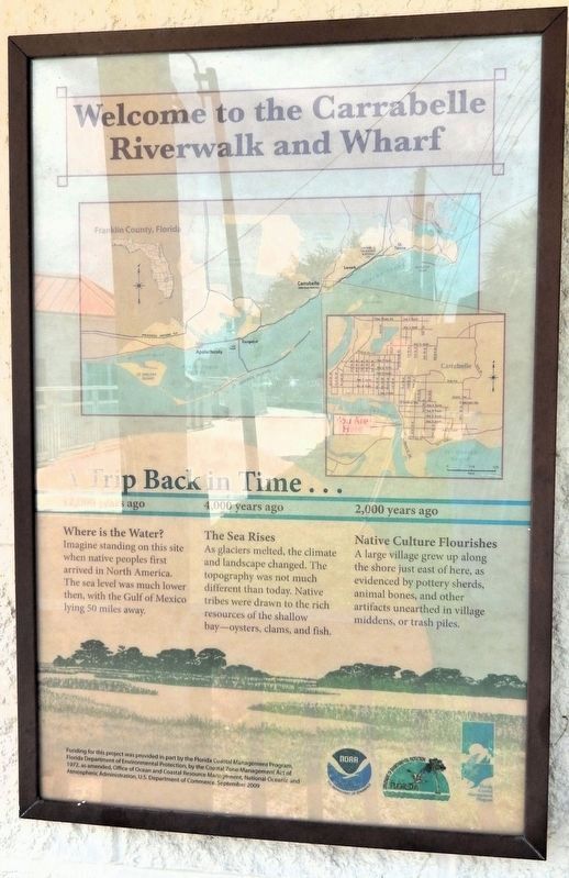 Welcome to the Carrabelle Riverwalk and Wharf Marker image. Click for full size.