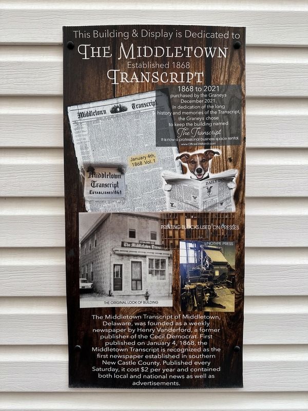 The Middletown Transcript Marker. Click for full size. The Middletown Transcript Marker image. Click for full size.