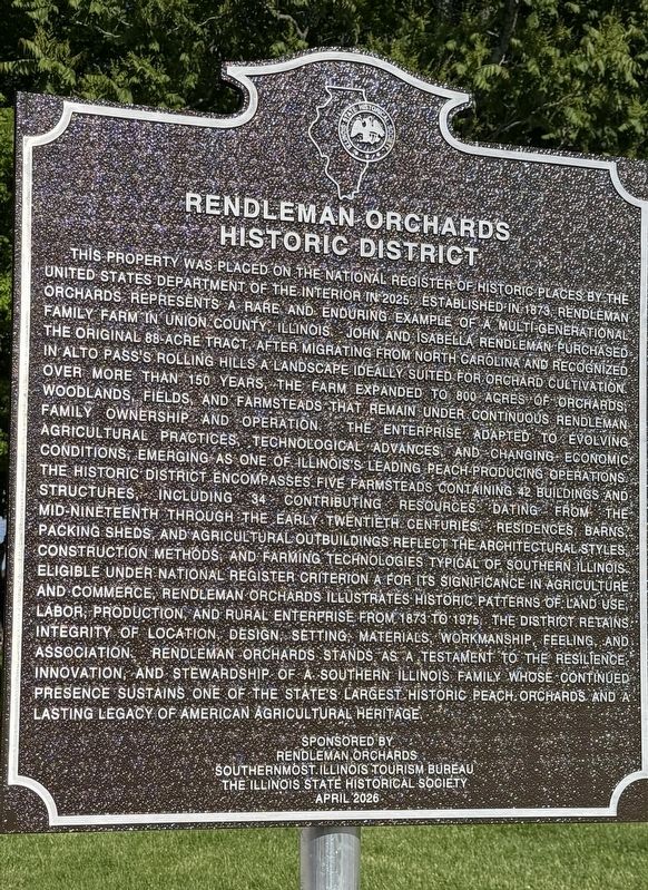 Rendleman Orchards Historic District Marker image. Click for full size.