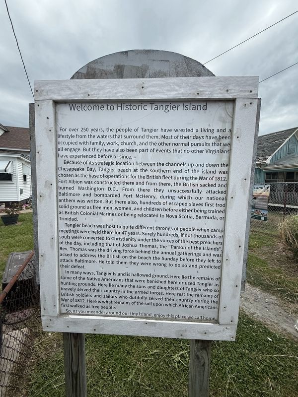 Welcome to Historic Tangier Island Marker image. Click for full size.