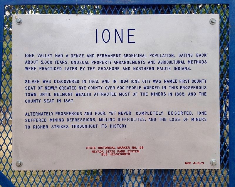 Ione Marker. Click for full size. Ione Marker image. Click for full size.