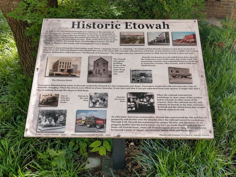 Historic Etowah Marker. Click for full size. Historic Etowah Marker image. Click for full size.