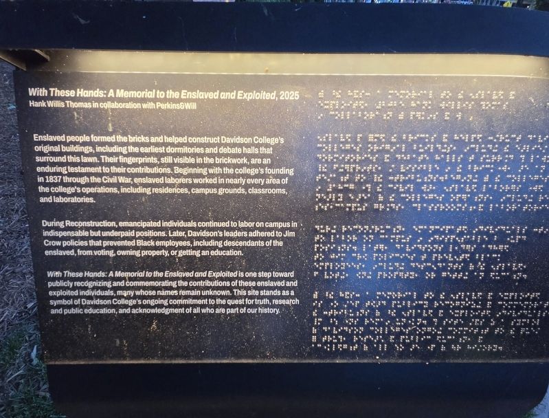 With These Hands: A Memorial to the Enslaved and Exploited, 2025 Marker image. Click for full size.