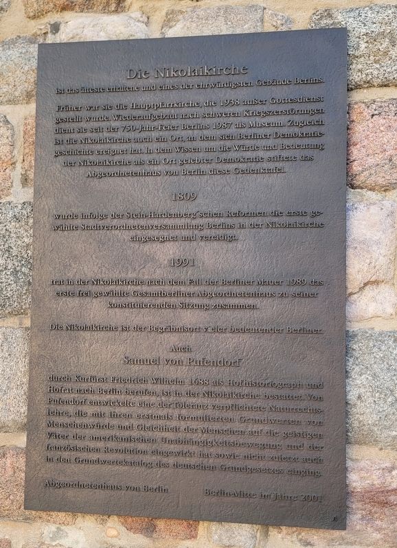 Nikolaikirche / St. Nicholas Church Marker image. Click for full size.