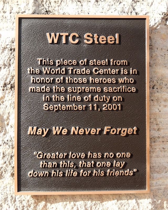 WTC Steel Marker. Click for full size. WTC Steel Marker image. Click for full size.