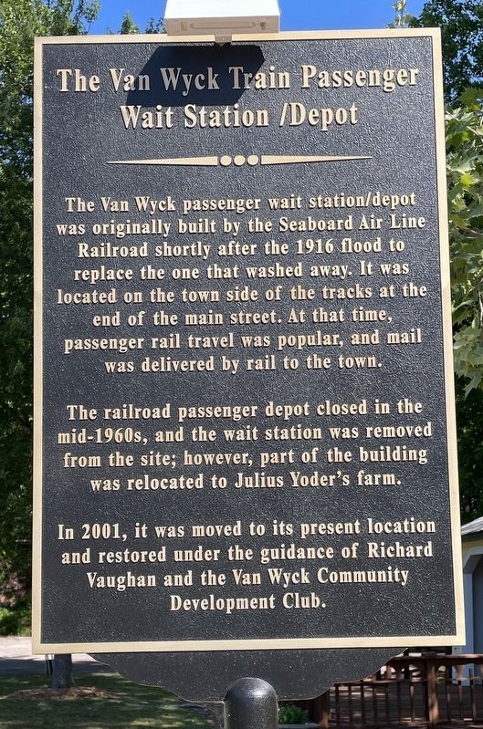 The Van Wyck Train Passenger Wait Station / Depot Marker image. Click for full size.
