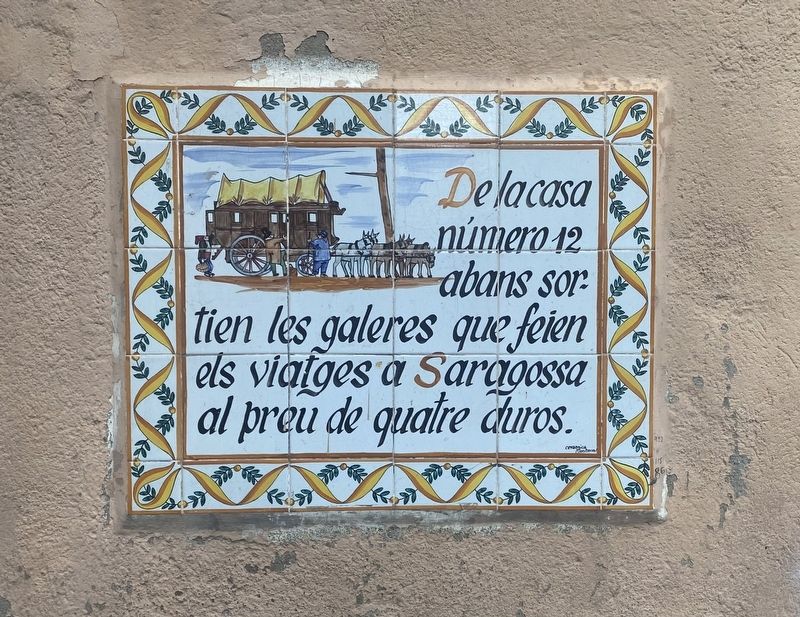Galeres a Saragossa / Wagons to Zaragoza Marker image. Click for full size.