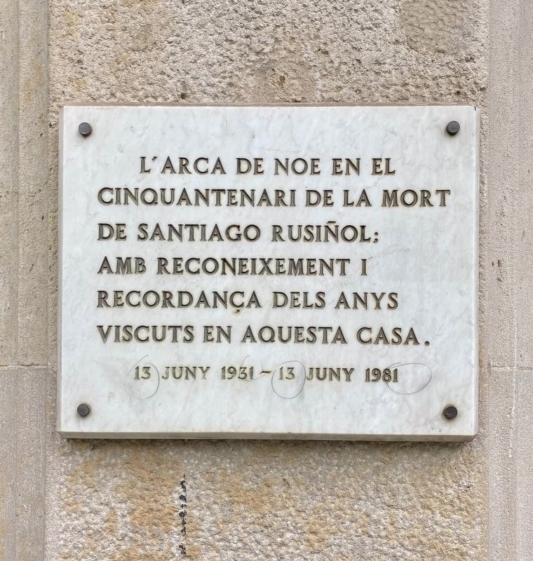 Santiago Rusiñol Marker. Click for full size. Santiago Rusiñol Marker image. Click for full size.