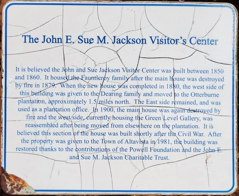 The John E. & Sue M. Jackson Visitor's Center Marker image. Click for full size.