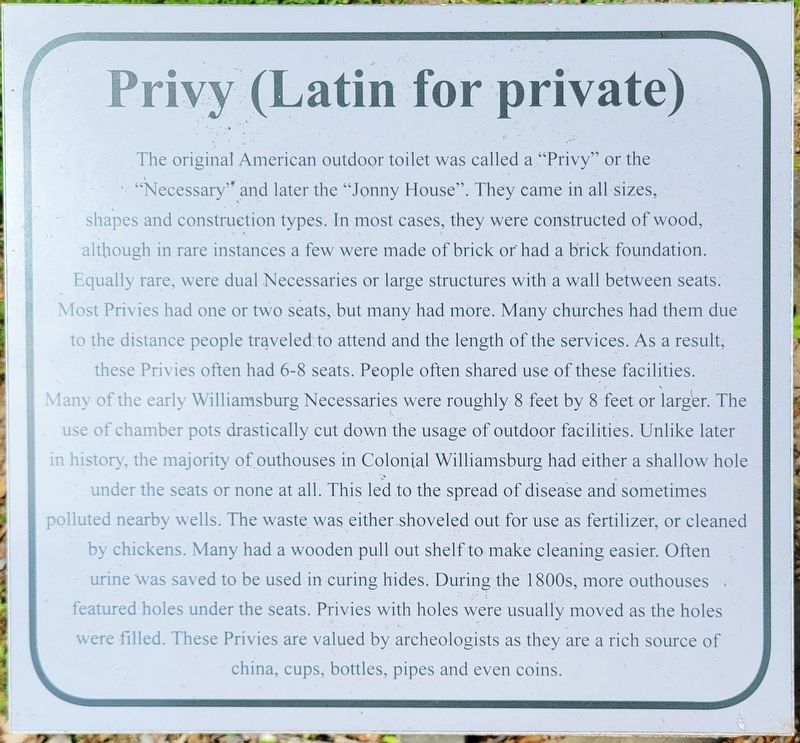 Privy (Latin for private) Marker image. Click for full size.