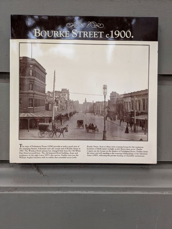 Bourke Street c1900. Marker. Click for full size. Bourke Street c1900. Marker image. Click for full size.