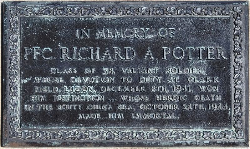 Richard A. Potter Memorial Marker. Click for full size. Richard A. Potter Memorial Marker image. Click for full size.