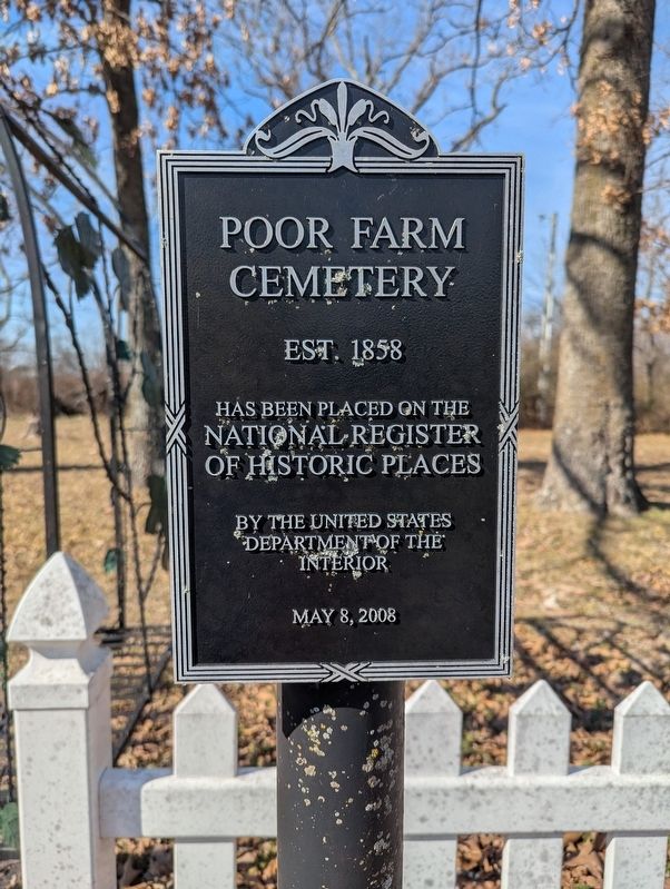 Benton County Poor Farm Cemetery National Register of Historic Places Marker. Click for full size. Benton County Poor Farm Cemetery National Register of Historic Places Marker image. Click for full size.