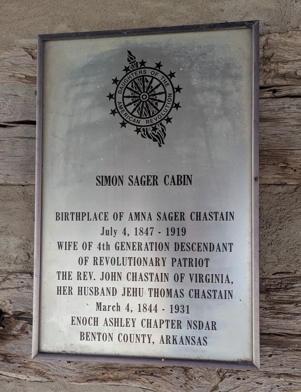 Simon Sager Cabin Marker. Click for full size. Simon Sager Cabin Marker image. Click for full size.