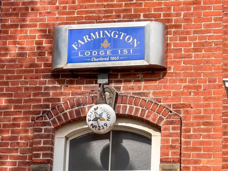 Farmington Masonic Temple and Farmington Township Hall Marker image. Click for full size.