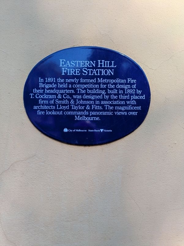 Eastern Hill Fire Station Marker. Click for full size. Eastern Hill Fire Station Marker image. Click for full size.