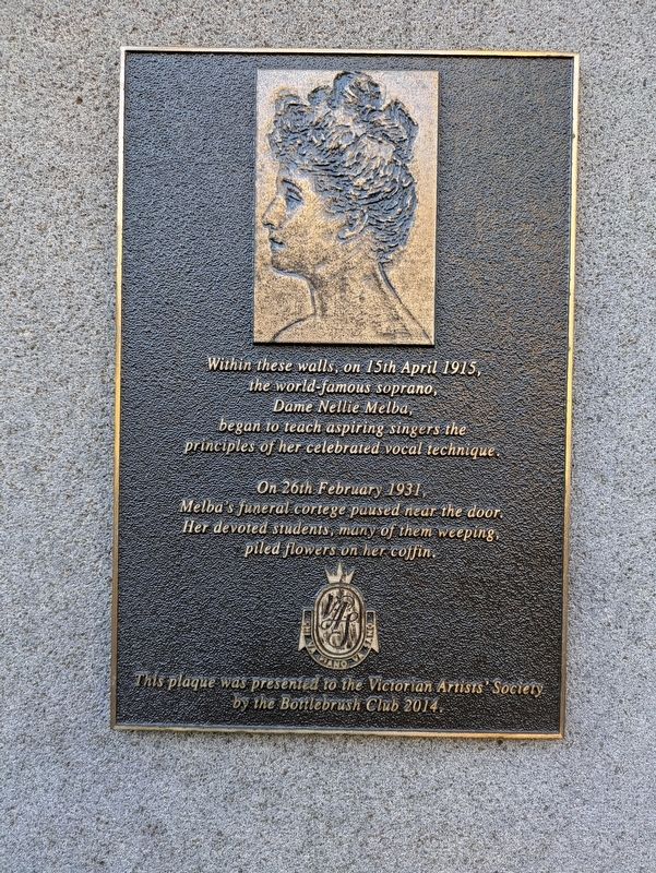 Dame Nellie Melba Marker. Click for full size. Dame Nellie Melba Marker image. Click for full size.