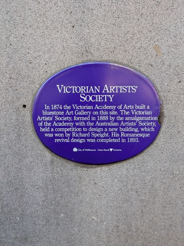Victorian Artists' Society Marker. Click for full size. Victorian Artists' Society Marker image. Click for full size.