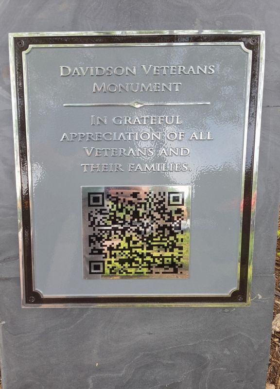 Davidson Veterans Monument Marker. Click for full size. Davidson Veterans Monument Marker image. Click for full size.