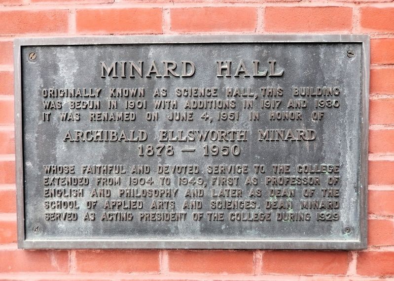 Minard Hall Marker. Click for full size. Minard Hall Marker image. Click for full size.