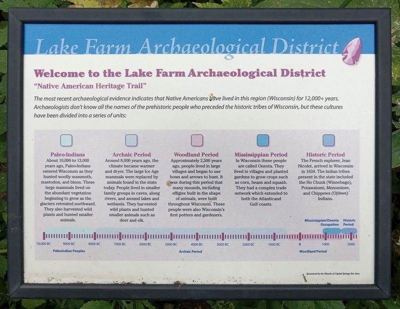 Lake Farm Archaeological District Marker. Click for full size. Lake Farm Archaeological District Marker image. Click for full size.