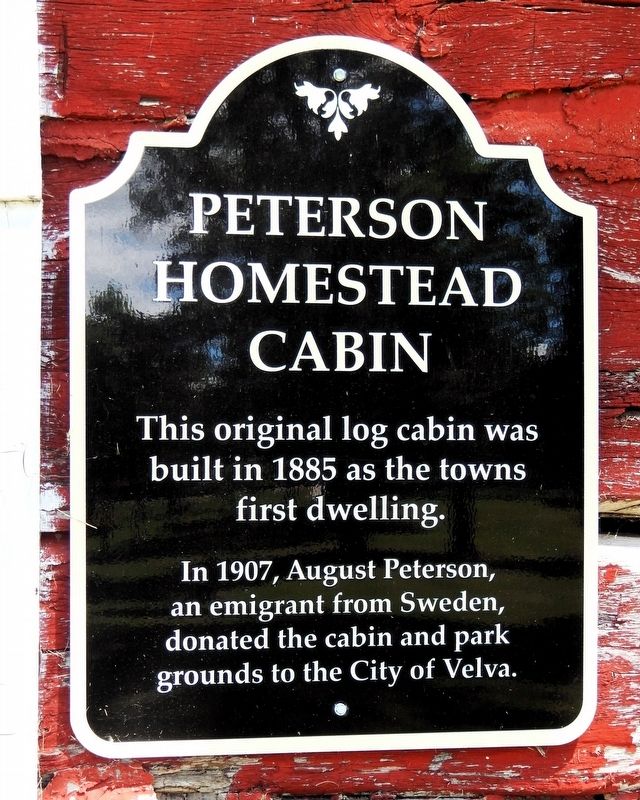 Peterson Homestead Cabin Marker. Click for full size. Peterson Homestead Cabin Marker image. Click for full size.