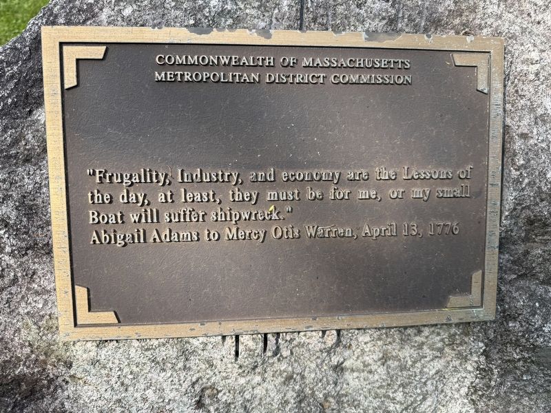 Abigail Adams to Mercy Otis Warren, April 13, 1776 Marker image. Click for full size.