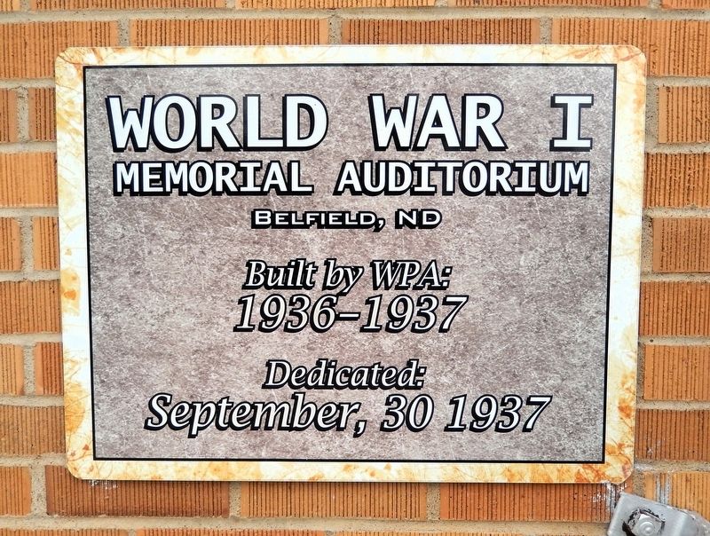 World War I Memorial Auditorium Marker. Click for full size. World War I Memorial Auditorium Marker image. Click for full size.