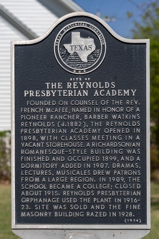 Site of the Reynolds Presbyterian Academy Marker image. Click for full size.
