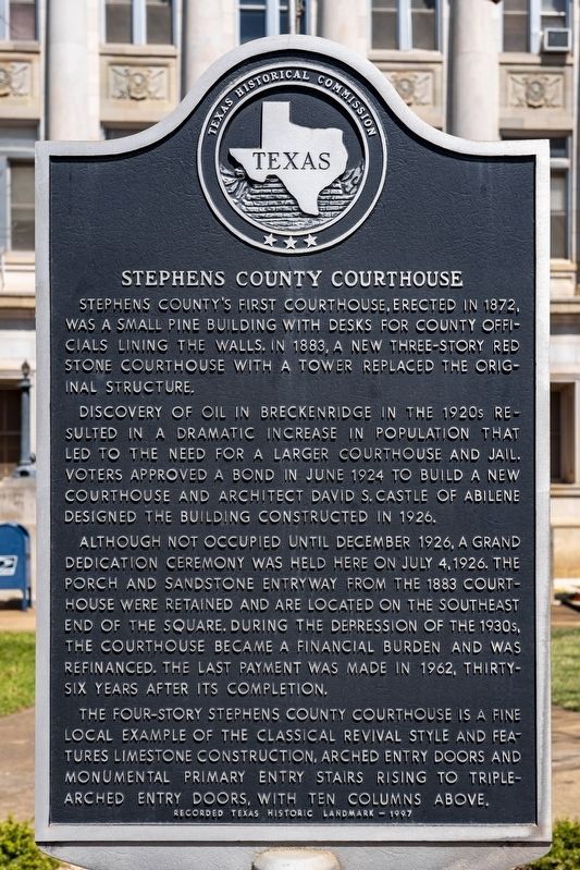 Stephens County Courthouse Marker image. Click for full size.