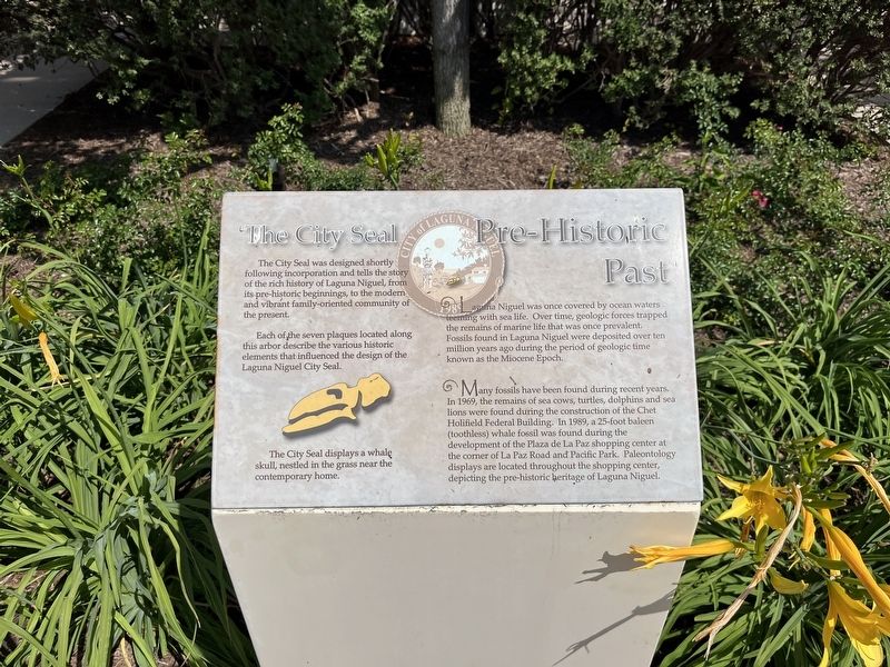 The City Seal Pre-Historic Past Marker image. Click for full size.