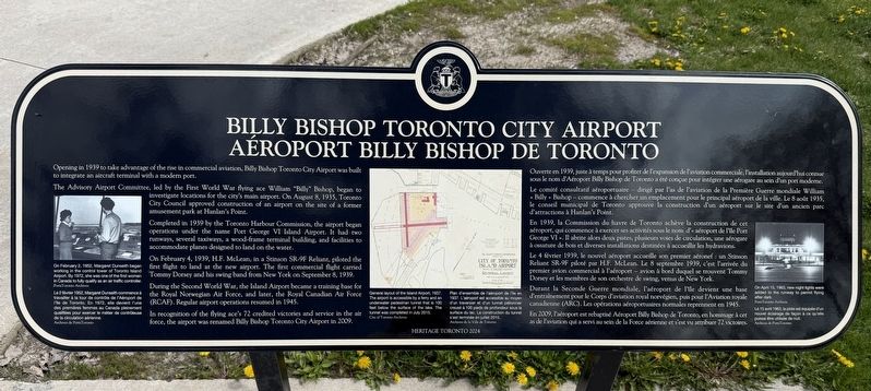 Billy Bishop Toronto City Airport Marker image. Click for full size.
