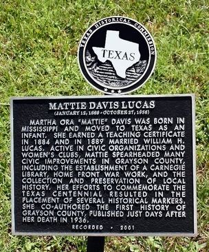 Mattie Davis Lucas Marker image. Click for full size.