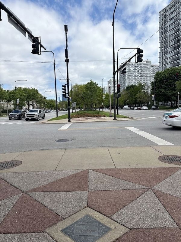 Margaret Goss Burroughs Marker in the MLK Drive median image. Click for full size.