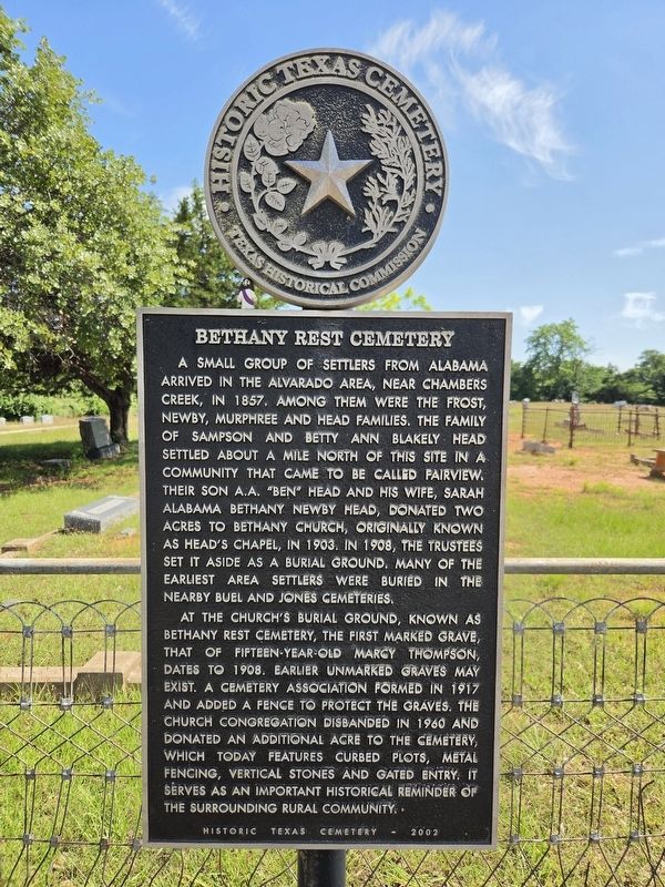 Bethany Rest Cemetery Marker image. Click for full size.