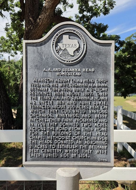 A.A. and Susanna Head Homestead Marker image. Click for full size.