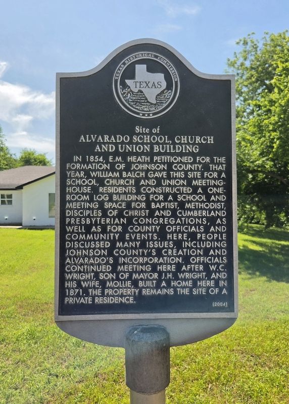 Site of Alvarado School, Church and Union Building Marker. Click for full size. Site of Alvarado School, Church and Union Building Marker image. Click for full size.