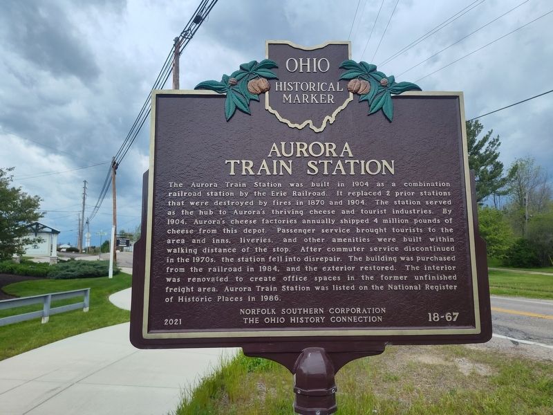Aurora Train Station side of marker. Click for full size. Aurora Train Station side of marker image. Click for full size.