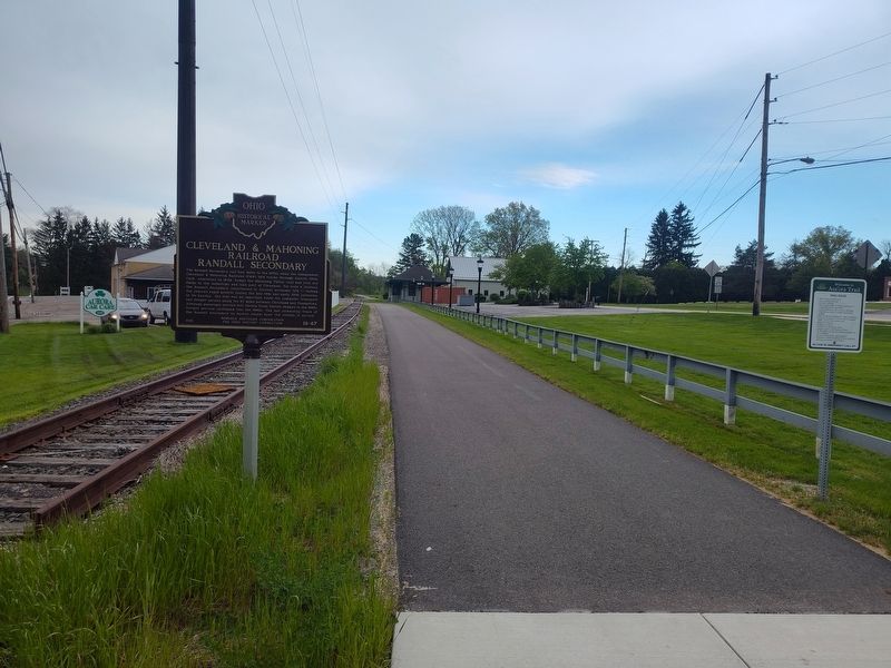 Cleveland & Mahoning Railroad Randall Secondary / Aurora Train Station Marker. Click for full size. Cleveland & Mahoning Railroad Randall Secondary / Aurora Train Station Marker image. Click for full size.