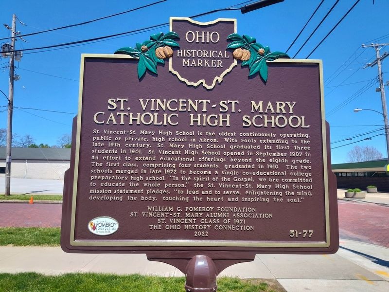 St. Vincent-St. Mary Catholic High School Marker image. Click for full size.
