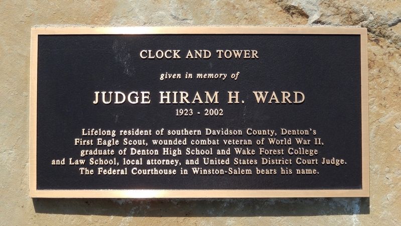 Judge Hiram H. Ward Marker. Click for full size. Judge Hiram H. Ward Marker image. Click for full size.