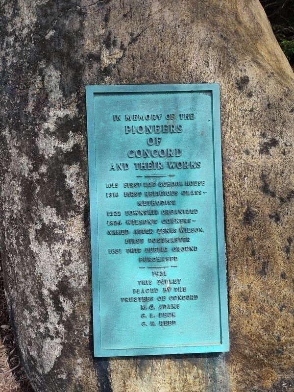 In Memory of the Pioneers of Concord and Their Works Marker. Click for full size. In Memory of the Pioneers of Concord and Their Works Marker image. Click for full size.
