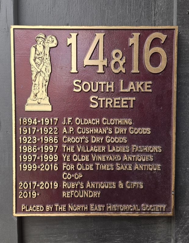 14 & 16 South Lake Street Marker. Click for full size. 14 & 16 South Lake Street Marker image. Click for full size.