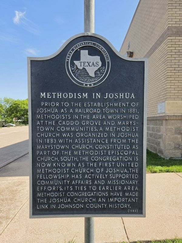 Methodism in Joshua Marker. Click for full size. Methodism in Joshua Marker image. Click for full size.